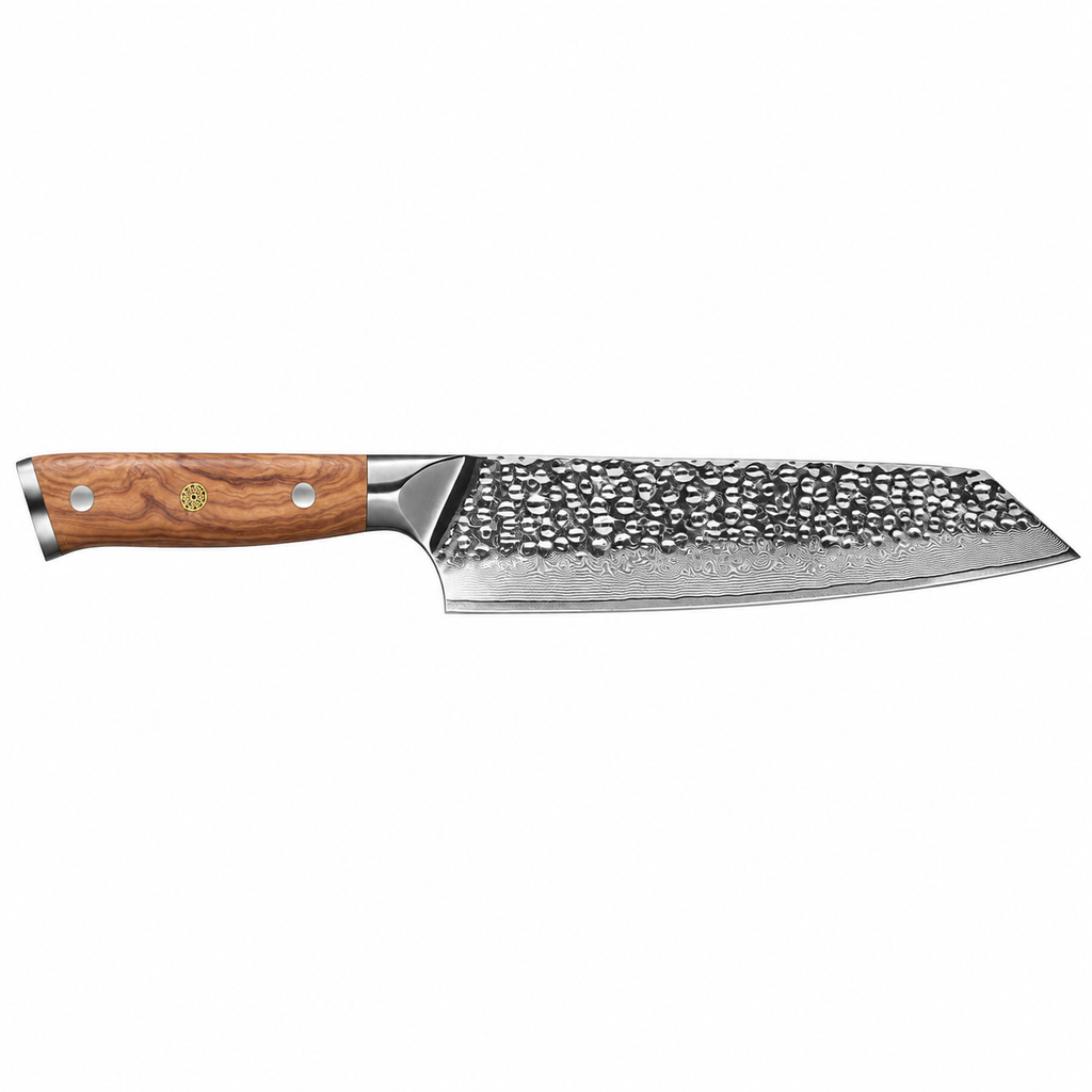 Couteau Kiritsuke Kohaku — vue horizontale sur fond blanc