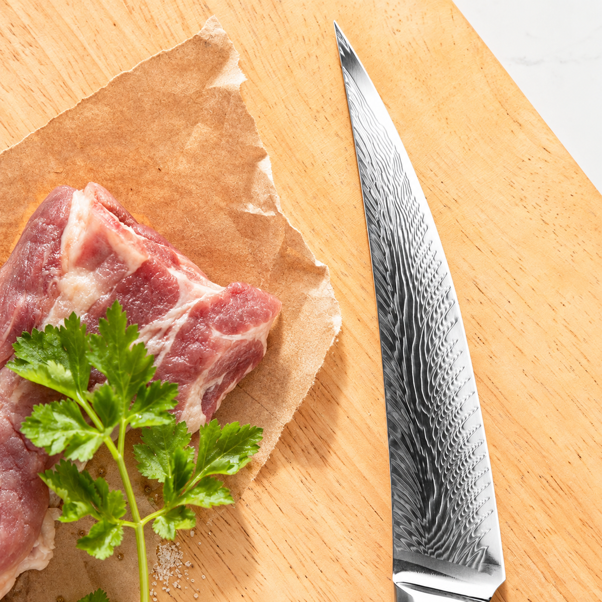 Couteau à steak Tsuru — détail de la lame